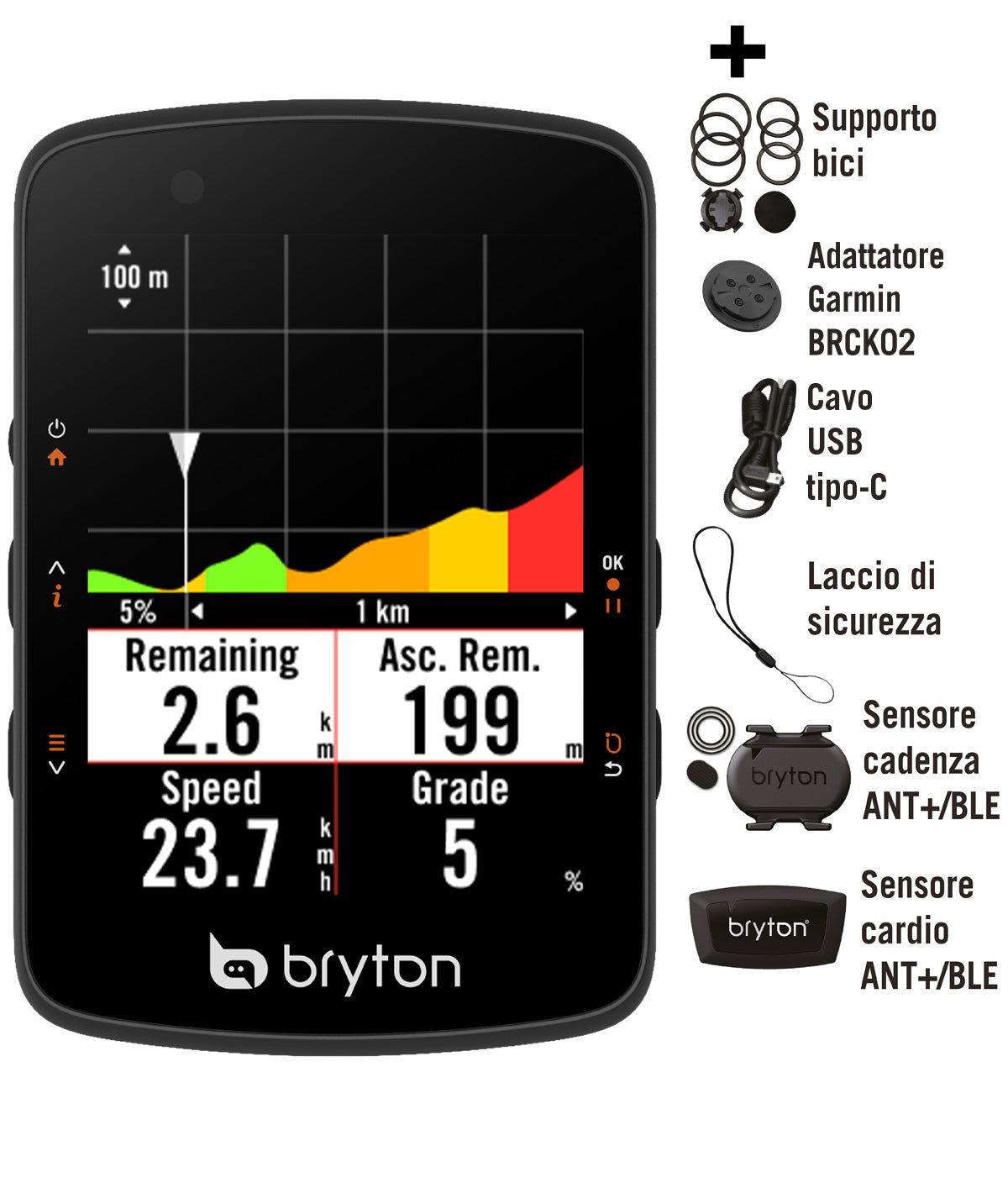 Bryton Rider 550D con CAD y HRM