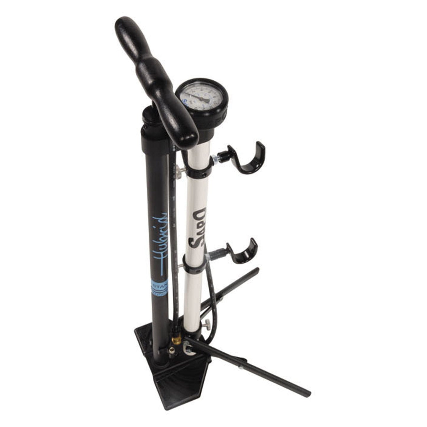 Flavary Floor Pump Hybrid C/Glover 63 mm, vouwstand, rubberbeveiliging en straalstraal 16 bar/232 psi