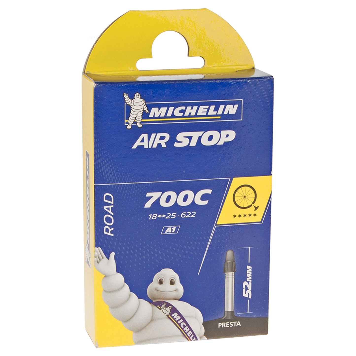 Michelin -Luftstopp A1 700x18/25 Presta -Ventil 52 mm